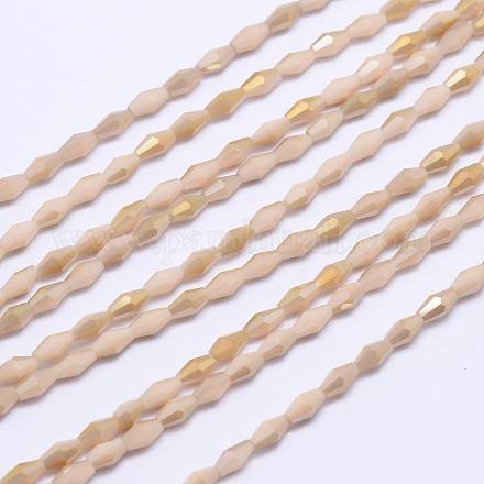 Faceted Bicone Electroplate Glass Beads EGLA-L004B-B05-1