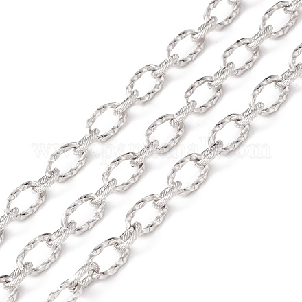 304 Stainless Steel Twist Oval Link Chains CHS-E022-01P-1