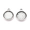 Tibetan Style Alloy Pendant Cabochon Settings, Single-Sided, Cadmium Free & Lead Free, Flat Round, Antique Silver, Tray: 18mm, 26x21.5x2.5mm, Hole: 3mm