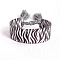 Zebra-stripe Pattern Polyester Cord Adjustable Bracelets, with Tassel , White, 3/4 inch(1.9~2cm), Inner Diameter: 2~3-1/8 inch(5~8cm)