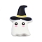 Halloween Silicone Beads, White, Ghost, 29.5x22x10.5mm, Hole: 2.6mm