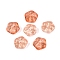 Spray Painted Glass Beads, with Gold Foil, Flower, Chocolate, 6x3mm, Hole: 0.9mm
