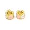 Alloy Enamel European Beads, Column, Large Hole Beads, Cadmium Free & Lead Free, Rack Plating, Matte Gold Color, Flower, 10x6mm, Hole: 4.7mm