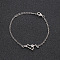 12 Constellations Alloy Rhinestone Link Bracelets, Cable Chain Bracelets for Women, with Star, Leo, 6-3/4 inch(17cm)