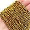 Transparent Electroplate Glass Beads Strands, Full Plated, Faceted, Bicone, Golden Plated, 2.9~3.3x2.5mm, Hole: 0.7mm, about 135~140pcs/strand, 38~40cm
