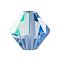 Preciosa® Crystal Beads, Czech Crystal, Bicone(451 69 302 Rondelle), 30020 200 Light Sapphire AB, 5mm, Hole: 1mm
