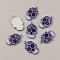 Alloy Enamel Pendants, Platinum, Skull, Medium Slate Blue, 22.5x13.5x2mm, Hole: 1.8mm