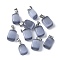 Cat Eye Pendants, with 201 Stainless Steel Findings, Rectangle, Stainless Steel Color, Light Steel Blue, 20x12x9mm, Hole: 7x4mm