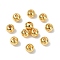 Brass Beads, Round, Long-Lasting Plated, Cadmium Free & Nickel Free & Lead Free, Real 18K Gold Plated, 4x3.5mm, Hole: 1mm