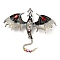 Dragon Enamel Pins, Antique Silver Alloy Rhinestone Brooch, Black, 61x70.5x10.5mm