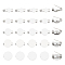 50Pcs 5 Style 316 Surgical Stainless Steel Brooch Base Settings, Brooch Making Supplies, Flat Round, Stainless Steel Color, 6~14x14x5mm, 10pcs/style