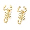 Alloy Ear Studs, Scorpion, Golden, 31.5x19.5mm