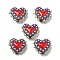 Handmade Lampwork Bumpy Beads Heart, with Enamel, Rosy Brown, 16~17x18x7mm, Hole: 1.2mm