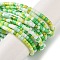 Handmade Lampwork Beads Strands, Disc Beads, Green Yellow, 2.5x2mm, Hole: 1mm, about 224pcs/strand, 15.55 inch(39.5cm)