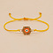 Bohemian Style Glass Seed Beaded Link Bracelets, Adjustable Polyester Cord Braided Bracelets for Women, Hexagon, Orange