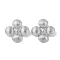 Non-Tarnish 304 Stainless Steel Stud Earrings for Women, Flower, Stainless Steel Color, 37x38mm