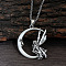 Tibetan Style Zinc Alloy Pendant Necklaces for Women, Antique Silver, Fairy with Moon, 19.69 inch(50cm)