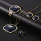 Square 304 Stainless Steel Resin Bangles & Rings & Earrings & Necklaces Sets for Women, Midnight Blue, 17.52 inch(44.5cm)