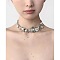 Sun Heat Button Stainless Steel & Acrylic & Plastic Imitation Pearl Choker Necklaces, Stainless Steel Color, 13.78 inch(35cm)