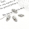 Alloy Connector Charms, Platinum, Oval, 12x5mm