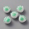 Opaque Acrylic Beads, Cat Paw, Medium Spring Green, 11x12x9mm, Hole: 1.8mm