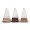 Resin & Wood Pendants, Triangle Charms, White, 28.5x14x3.5mm, Hole: 1.6mm
