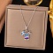 Airplane & Camera & Trunk 304 Stainless Steel Micro Pave Clear Cubic Zirconia Pendant Necklaces, Stainless Steel Color, 15.75 inch(40cm)