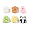 Opaque Resin Animals Decoden Cabochons, Rabbit/Panda/Dinosaur, Mixed Color, Mixed Shapes, 12~13.5x9~11.5x5.5~6.5mm