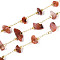 Brass Cable Chains, with Natural Red Agate, Soldered, with Spool, Long-Lasting Plated, Golden, 1~8x3~17x1~8mm, about 32.81 Feet(10m)/Roll