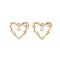 Brass Pendants with Clear Glass, Heart, Real 18K Gold Plated, 15.5x17x3mm, Hole: 1.4mm