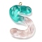 Resin Pendant, with Iron Ring Finding, Letter A~Z, Letter S, 39x26x7.5mm, Hole: 2mm