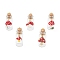 5Pcs Mushroom Wishing Bottle Pendants, with Iron Loop & Alloy Enamel Charms & Glass Jar Glass Bottles, Mixed Shapes, 43x16mm, Hole: 1.8mm