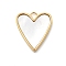 304 Stainless Steel Shell Pendants, Heart Charms, Ion Plating(IP), Real 14K Gold Plated, White, 21x18x2mm, Hole: 2.8x2.5mm