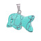 Synthetic Turquoise Pendants, Dolphin, 20mm