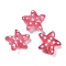 Handmade Lampwork Beads Strands, Star with Polka Dot Pattern, Indian Red, 13~14.5x15~15.5x6.5~7mm, Hole: 1.2mm, about 29~30pcs/strand, 35.6~37.5cm