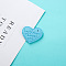 PU Leather Pendants, Heart with Word Lovdy Home Sweet Love, Sky Blue, 38x30x2.5mm, Hole: 2mm