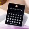 12 Pairs 6 Sizes Brass with Clear Cubic Zirconia Stud Earrings Sets, Platinum, Heart, 90x70x2mm, 2 Pairs/size