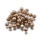 Baking Painted Pearlized Glass Pearl Round Beads, Camel, 4x3.5mm, Hole: 1mm, about 6000pcs/500g