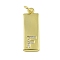 Brass Micro Pave Clear Cubic Zirconia Pendants, Real 18K Gold Plated, Rectangle, Letter F, 23.5x7.5x2mm, Hole: 3mm