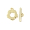 Alloy Toggle Clasps, Cadmium Free & Lead Free, Rack Plating, Flower, Golden, Flower: 13x10.5x1.5mm, Hole: 1.5mm, Bar: 4.5x14x1.5mm, hole: 1.5mm