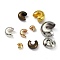 304 Stainless Steel & Brass Crimp Beads Covers, Mixed Color, 4~11x2.5~6mm, Hole: 1.2~5mm, about 250pcs/50g