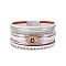 Bohemia Leather Multi-strand Bracelets with Evil Eye, White