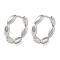 Brass Oval Hoop Earrings for Women, Real Platinum Plated, 16x18mm