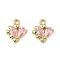 Brass Micro Pave Cubic Zirconia Pendants, Cadmium Free & Nickel Free & Lead Free, Heart, Real 14K Gold Plated, 16x10x3.5mm, Hole: 1.4mm