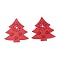 Poplar Wood Pendants, Dyed, Christmas Tree, Red, 67x65.5x3mm, Hole: 3mm