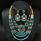 Turquoise Jewelry Sets, with Alloy, Glass, Seed Bead and Rhinestone Finding, Mixed Color, 23.62 inch(600mm), Earring: 65mm long