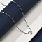 304 Stainless Steel Crystal Cubic Zirconia Triangle Pendant Necklaces for Women, Stainless Steel Color, 17.56 inch(44.6cm)