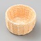 Resin Rattan Basket Mini Model, Micro Landscape Dollhouse Accessories, Pretending Prop Decorations, PeachPuff, 34x20mm