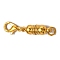 Brass Magnetic Clasps Converter, with Lobster Claw Clasps, Column, Golden, 34x6mm