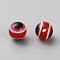 Plastic Beads, Round with Evil Eye, FireBrick, 8mm, Hole: 1mm, about 1000pcs/bag